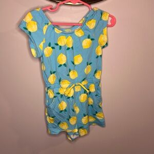 George Kids Blue Romper with Lemon Print